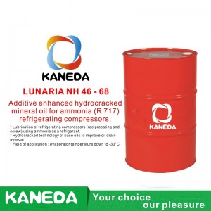 KANEDA LUNARIA NH 46 - 68 Additief verbeterde hydrokraken minerale olie voor ammoniak (R 717) koelcompressoren.