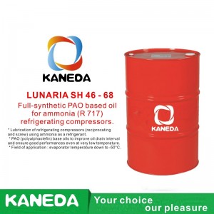 KANEDA LUNARIA SH 46 - 68 Volledig synthetische PAO-olie voor ammoniak (R 717) koelcompressoren.